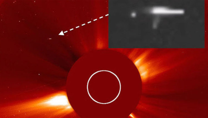 Уфологи разгядели огромный НЛО на фотографии солнечной вспышки