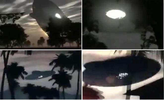 Огромный НЛО над малайзийской деревней