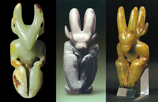 Кого изображают нефритовые статуэтки древней культуры Хуншань? 