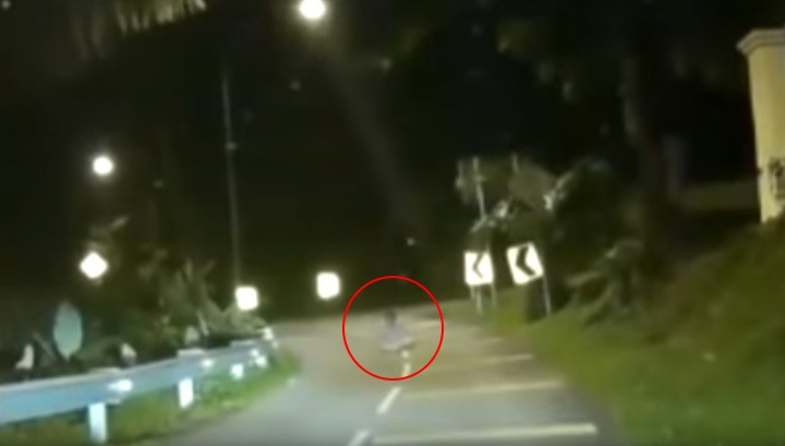 Водитель испугался, увидев призрака на дороге