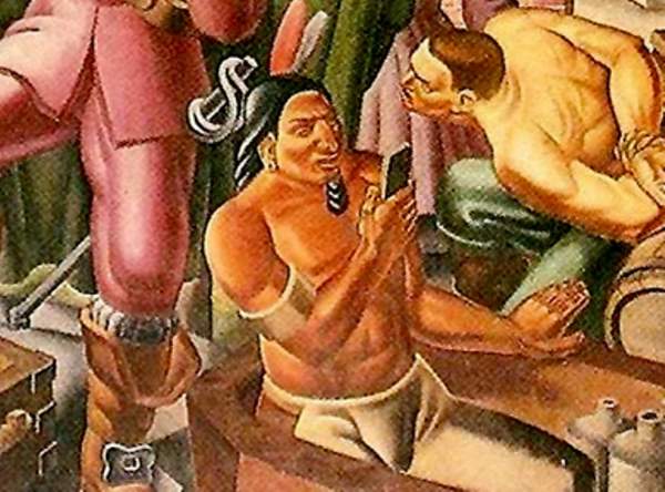 На картине с индейцами, написанной в 1937 году, обнаружили современный смартфон