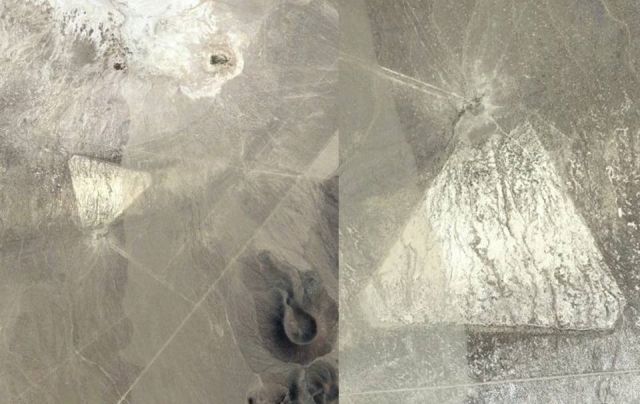 На картах Google Earth в пустыне Невады обнаружили огромный белый треугольник. Место приземления НЛО?