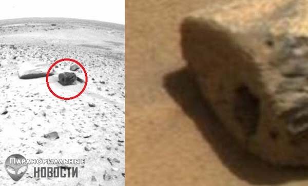 На фото с Марса нашли странный камень- «‎бревно» с прямоугольной дырой