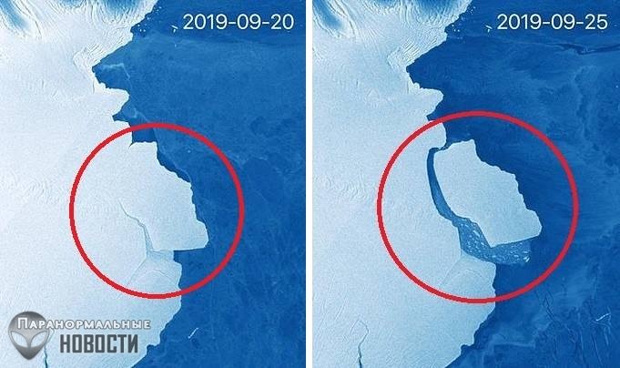 От Антарктиды откололся огромный айсберг по размерам в пять раз больше Мальты