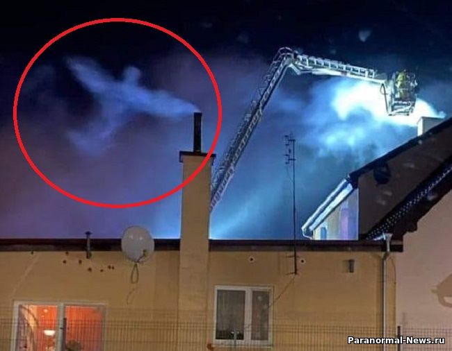 В Польше над домом, который тушили пожарные, засняли Ангела