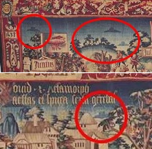 Четыре НЛО изображены на бельгийском гобелене 1538 года