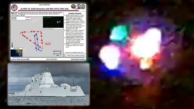 Загадочный объект, преследующий военный корабль США, сняли на видео