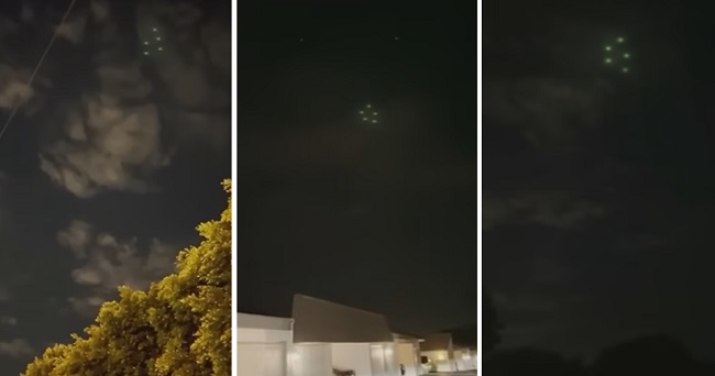 НЛО и пришельцы - В Техасе несколько человек засняли скопление НЛО в ночном небе