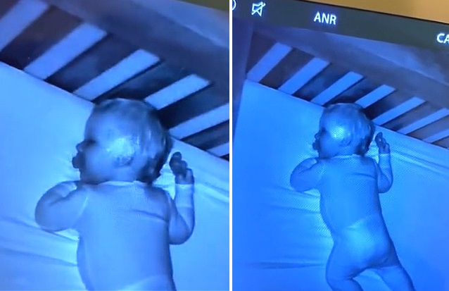 Видеоняня засняла как призрак гладит ребенка по голове