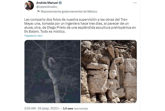 Президент Мексики опубликовал фото местного криптида