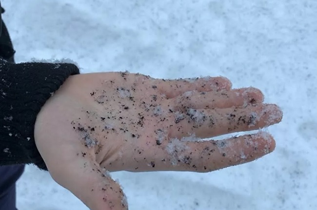 В Ростове-на-Дону выпал черный снег