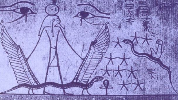 Крылатые змеи на фресках Египта