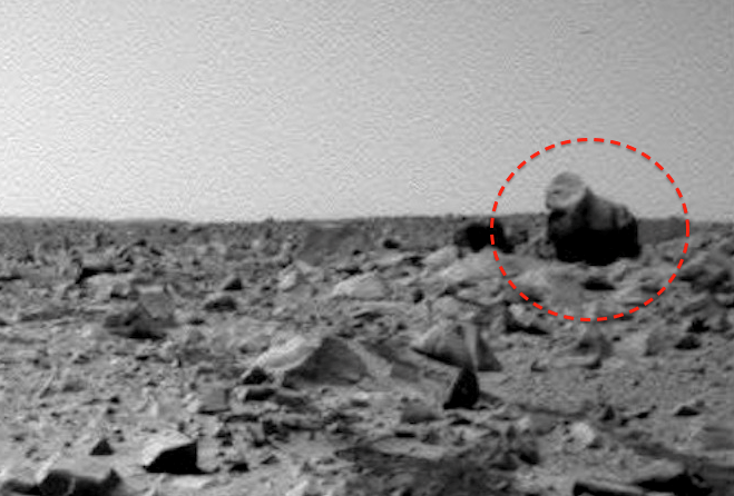 На Марсе найден камень в виде гориллы или это живое существо?