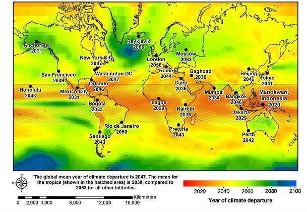 Через 35 лет среднемировая температура превысит исторические пределы