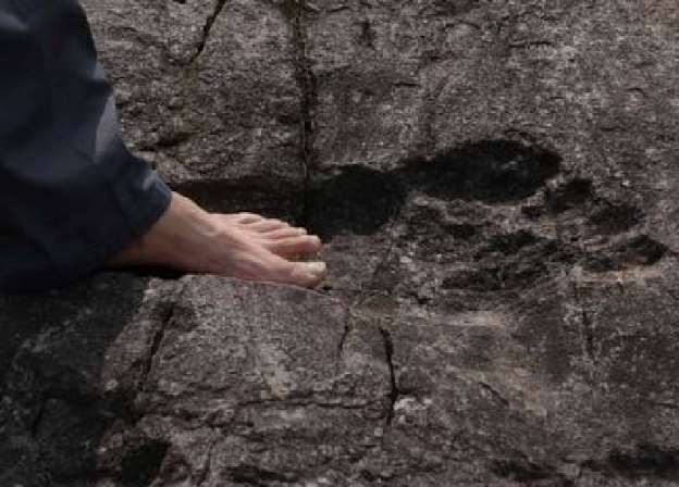 В Китае обнаружили окаменевшие человеческие следы огромного размера