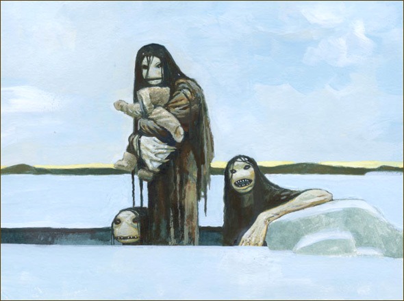 Монстр, утаскивающий под воду детей инуитов